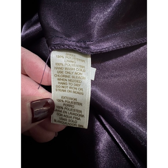 Eliza J New York Purple Beaded Halter Neck Chiffon Gown Women 16W - Picture 6 of 13